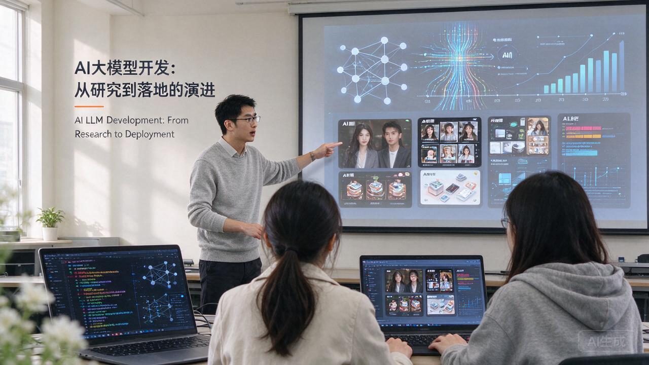 AI大模型开发:从研究到落地的演进 主题配图